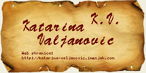 Katarina Valjanović vizit kartica